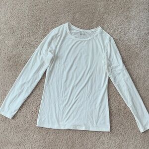 Uniqlo Heattech White Long Sleeve Crew Neck Tee